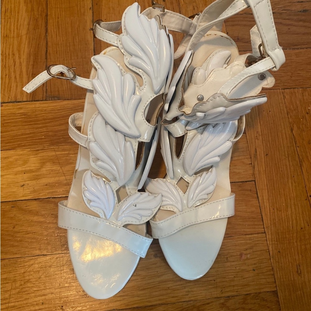No Boundaries White Strappy Heels